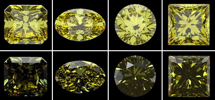 Study of Interdependence: Fancy-color Diamond Appearance, Cut, and Lighting Conditions